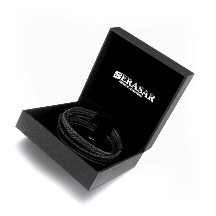 Leather bracelet “wrap” - Black
