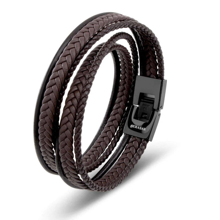 Leather Bracelet “Wrap” - Brown