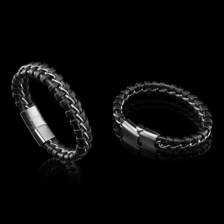 Leather bracelet “Joy” - Silver