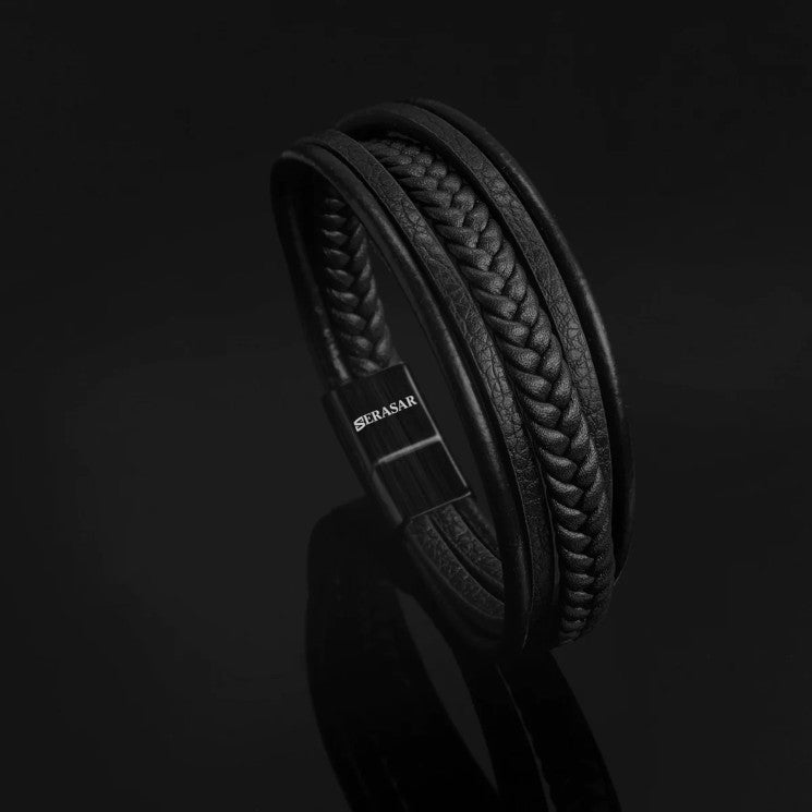 Leather bracelet “Braid” - Black
