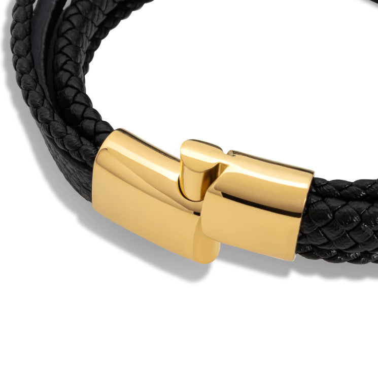 Leather bracelet “Flake” - Gold